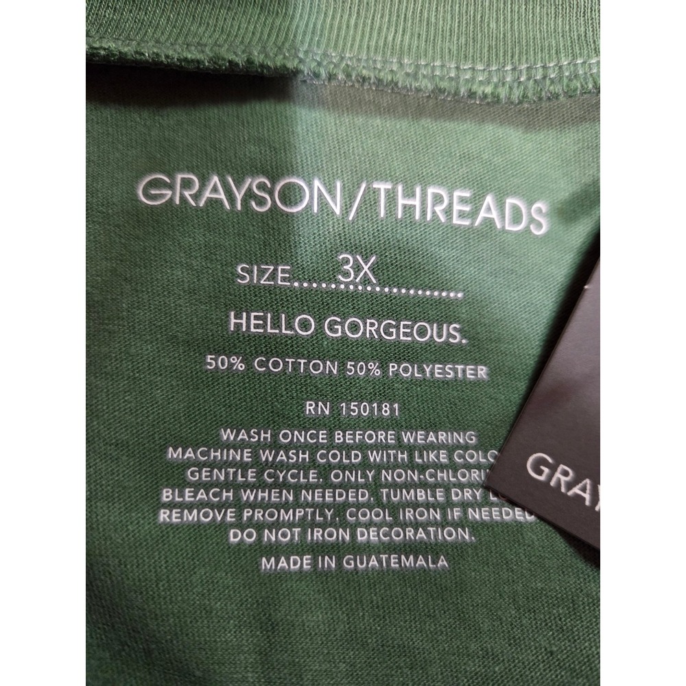 Grayson Threads Fifth Avenue Manhattan Graphic Tee Green Heather 3X NEW - Picture 5 of 6